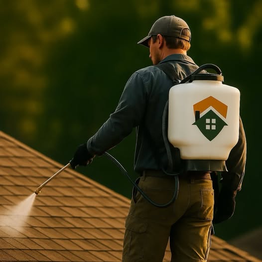 Shingle Guard being professionally applied to an asphalt-shingle roof